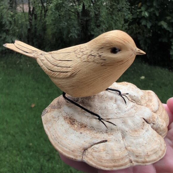 Handmade Chickadee Perching Signed By Artist #409 - Picture 1 of 5